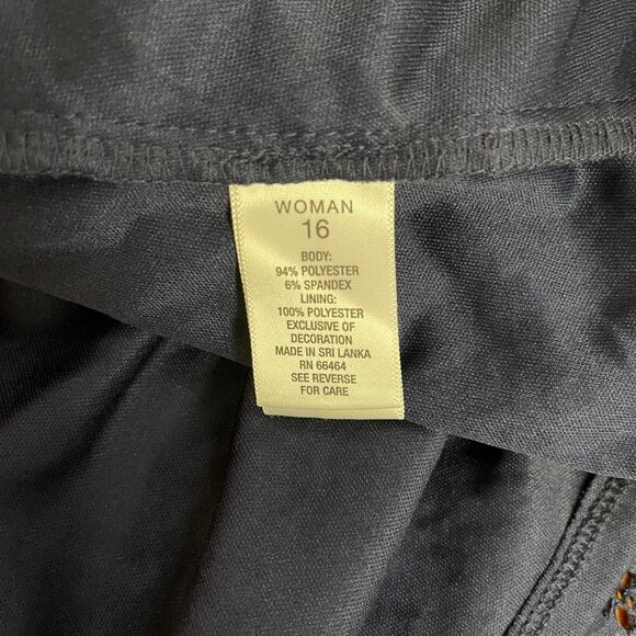 Roz & Ali Navy Eyelet Jeweled Scoop Neck Dress - Size 16 - Picture 10 of 11